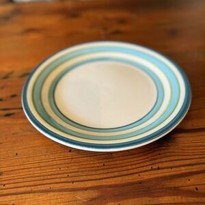 Royal Norfolk Stoneware 10.5" Dinner Plate Blue Bands On Rim 1 Piece